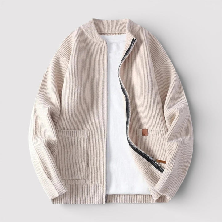 OSCAR Lightweight Ribbed Zip Cardigan