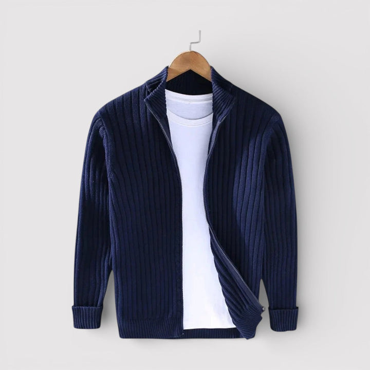 EDGAR Textured Ribbed Zip Cardigan