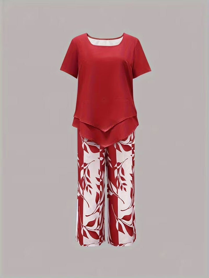 Avy™ | Relaxed Two-Piece Leaf Print Set