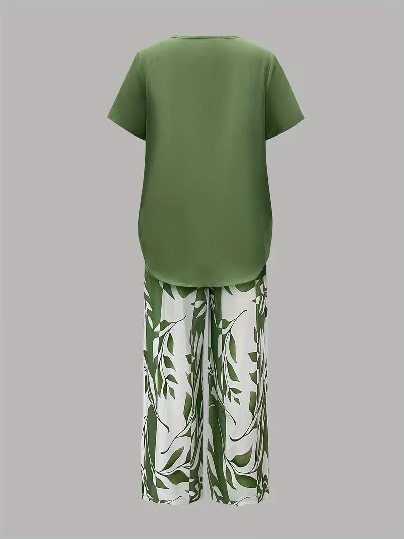 Avy™ | Relaxed Two-Piece Leaf Print Set
