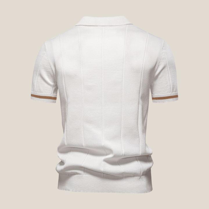 Parma™ - Ribbed Zip Polo with Sleeve Stripes