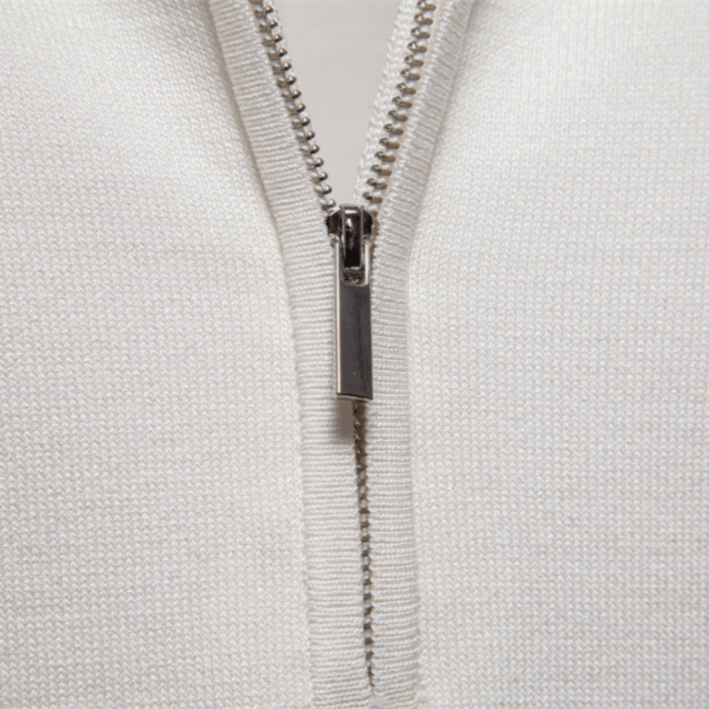 Parma™ - Ribbed Zip Polo with Sleeve Stripes