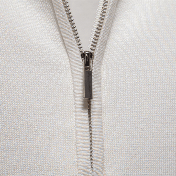 Parma™ - Ribbed Zip Polo with Sleeve Stripes