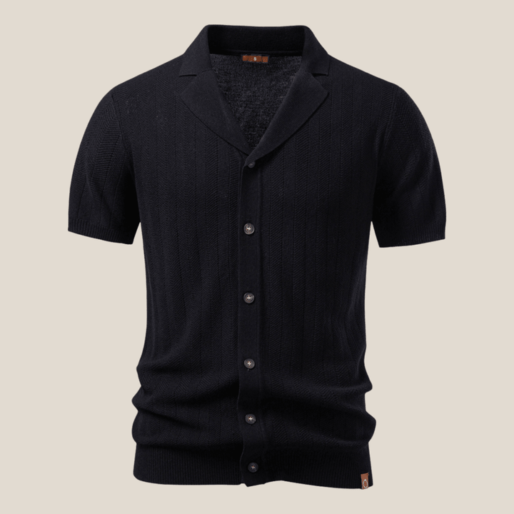 Portofino™ - Elegant Knit Shirt with Button Placket