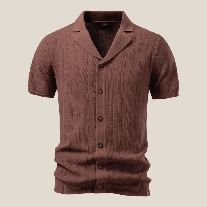 Portofino™ - Elegant Knit Shirt with Button Placket