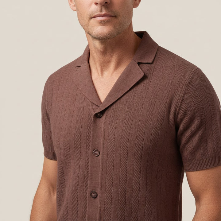 Portofino™ - Elegant Knit Shirt with Button Placket