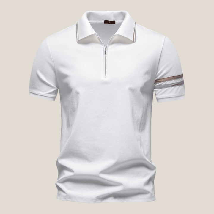 Trento™ - Sporty Zip Polo with Stripe Details