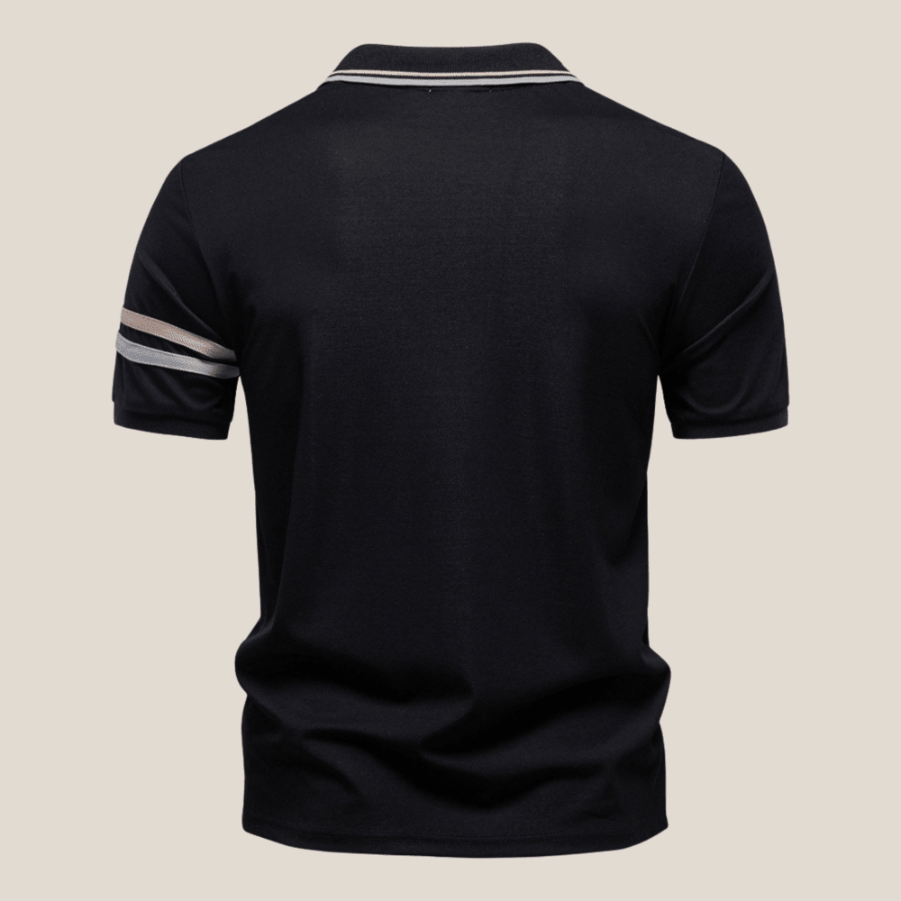 Trento™ - Sporty Zip Polo with Stripe Details
