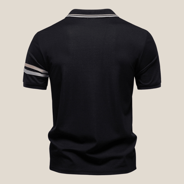 Trento™ - Sporty Zip Polo with Stripe Details