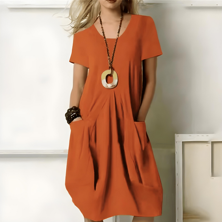 Céline™ — Flowing Elegance Dress with Enhanced Belly