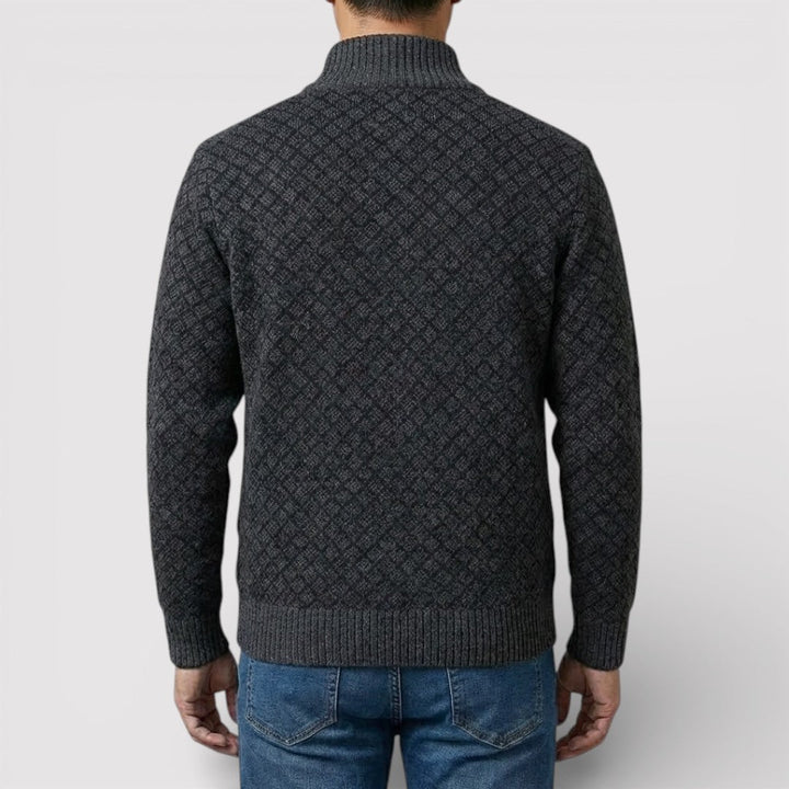 STIG All-Over Print Zip Knit Cardigan