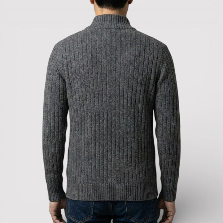 EDGAR Textured Ribbed Zip Cardigan