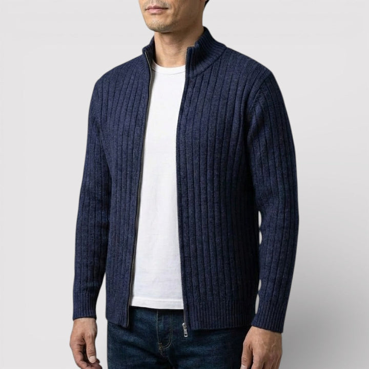 EDGAR Textured Ribbed Zip Cardigan