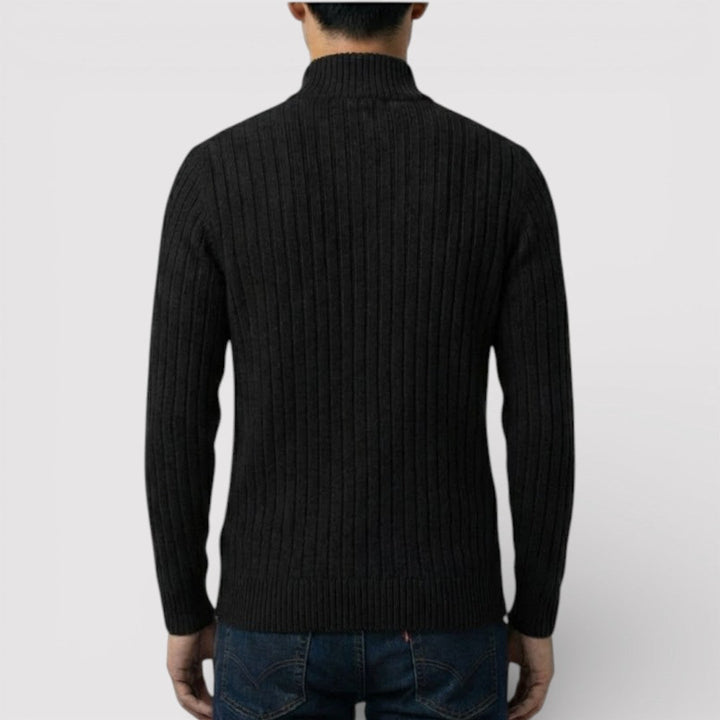 EDGAR Textured Ribbed Zip Cardigan