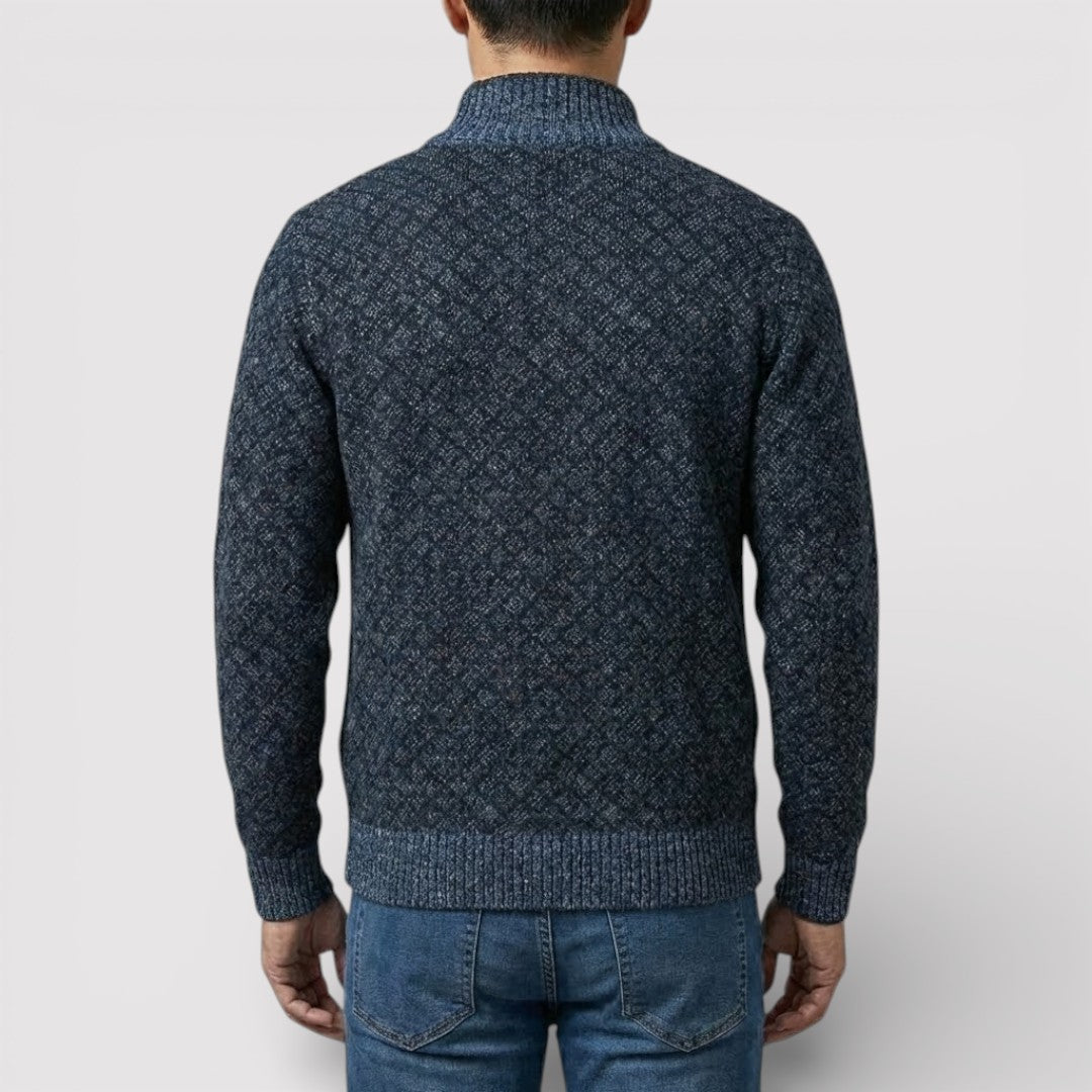 STIG All-Over Print Zip Knit Cardigan