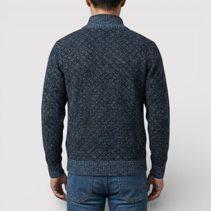 STIG All-Over Print Zip Knit Cardigan