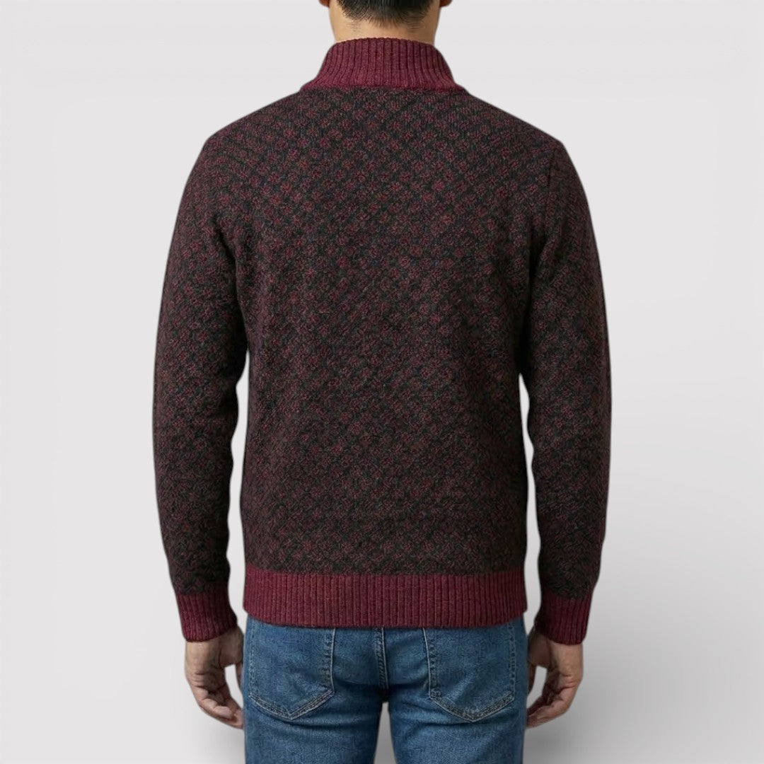 STIG All-Over Print Zip Knit Cardigan