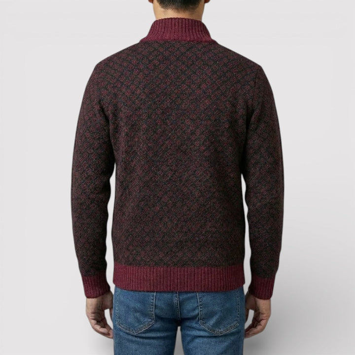 STIG All-Over Print Zip Knit Cardigan