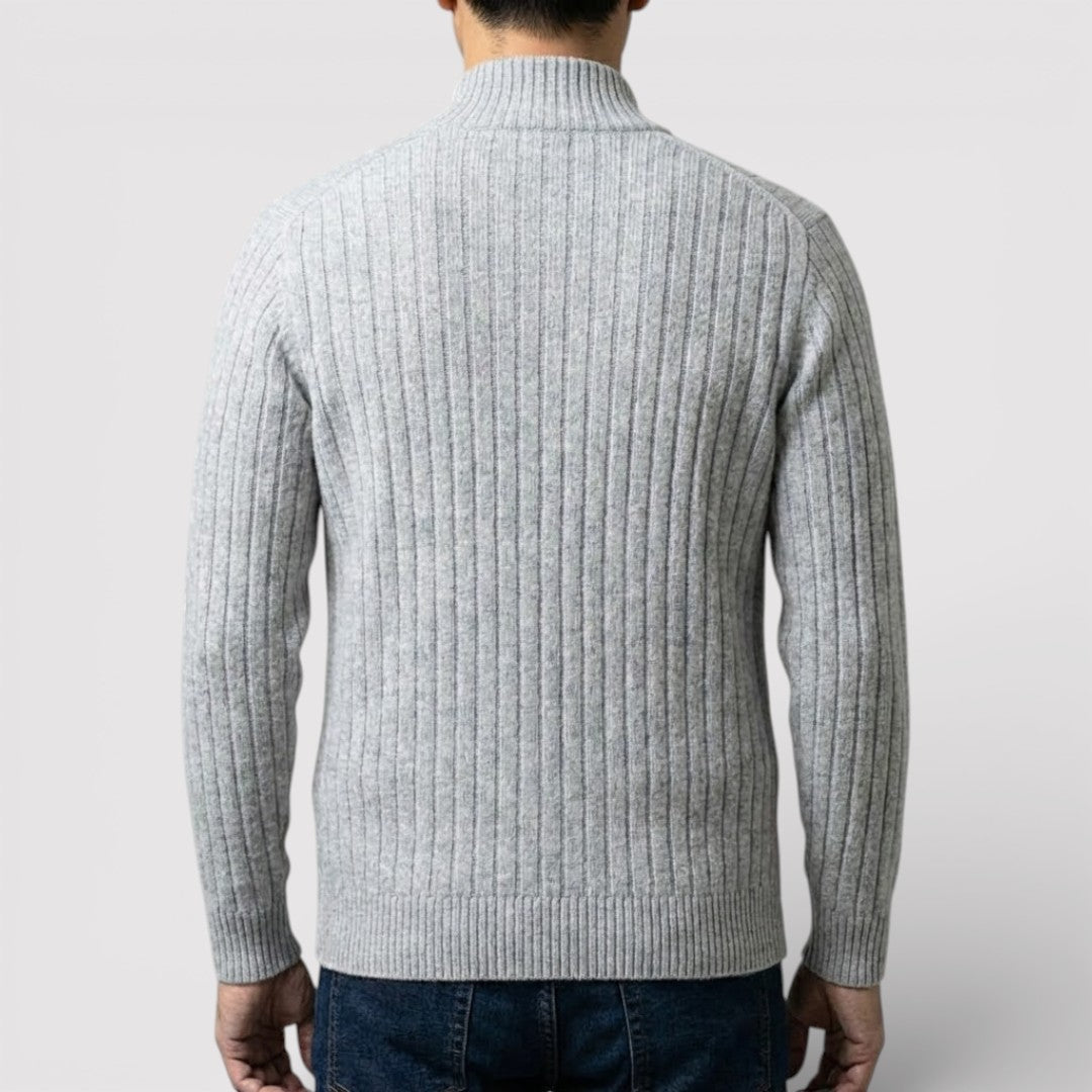 EDGAR Textured Ribbed Zip Cardigan