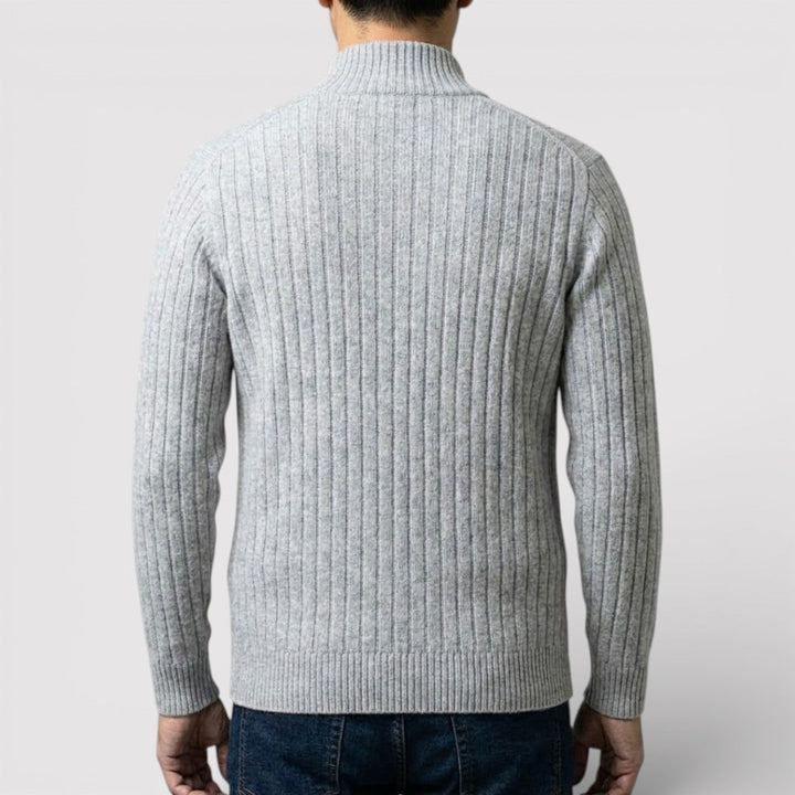 EDGAR Textured Ribbed Zip Cardigan
